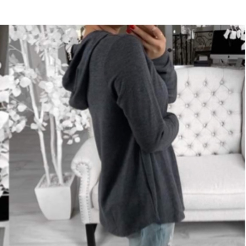 Keyhole Long Sleeve Hoodie Top - Picture 5 of 6